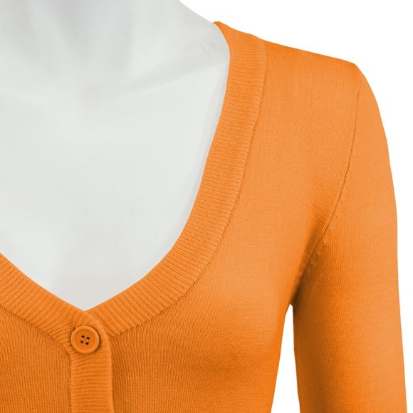 Yemak Sweaters - Yemak Cropped Bolero Cardigan In Light Orange